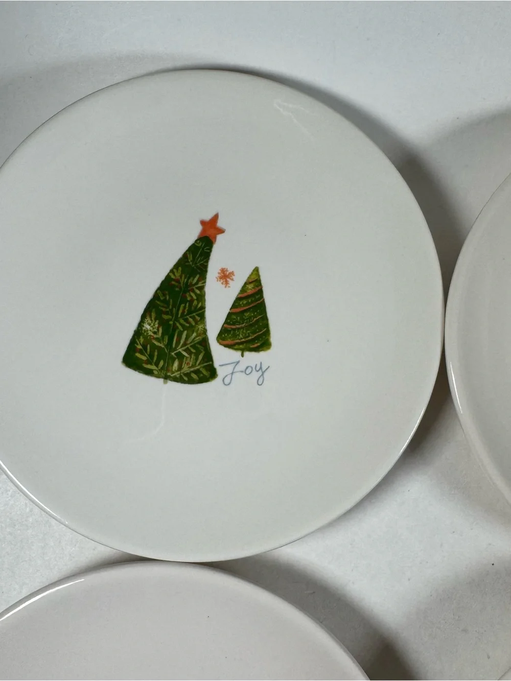 Pier 1 Imports Earthenware Dessert Plate Set Christmas 6